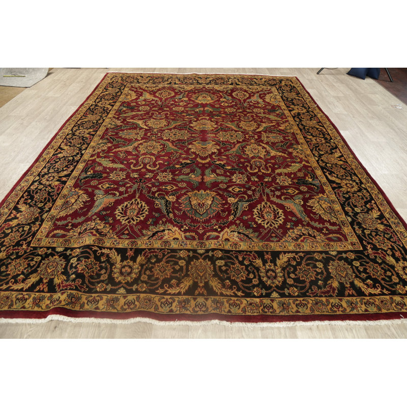 Tapis en laine rouge/brune 7 pi 8 po x 10 pi 2 po one-of-kind à la main-noué la new age agra Clayburgh