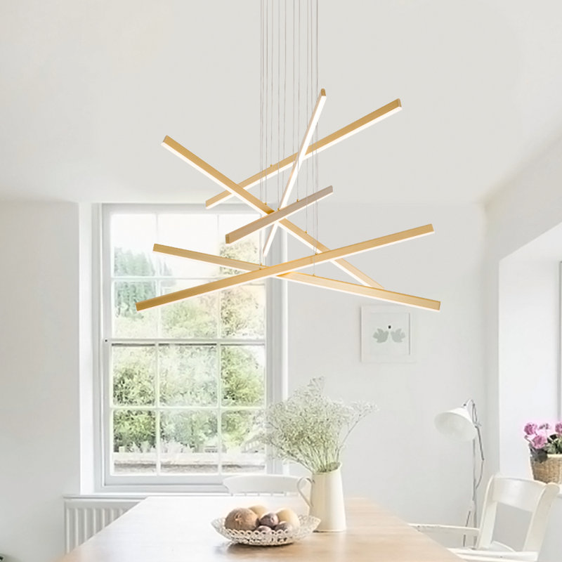 Bethanne 6 - Light Dimmable LED Chandelier, Brushed Brass