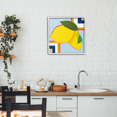 Giclée encadrée de fruits géométriques au citron, design par Daniela Santiago