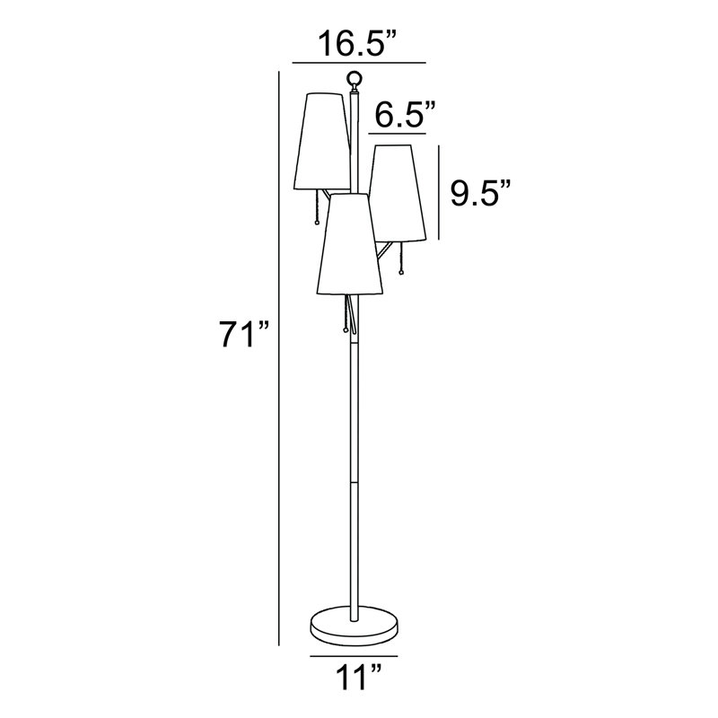 Karif 71'' Black Tree Floor Lamp