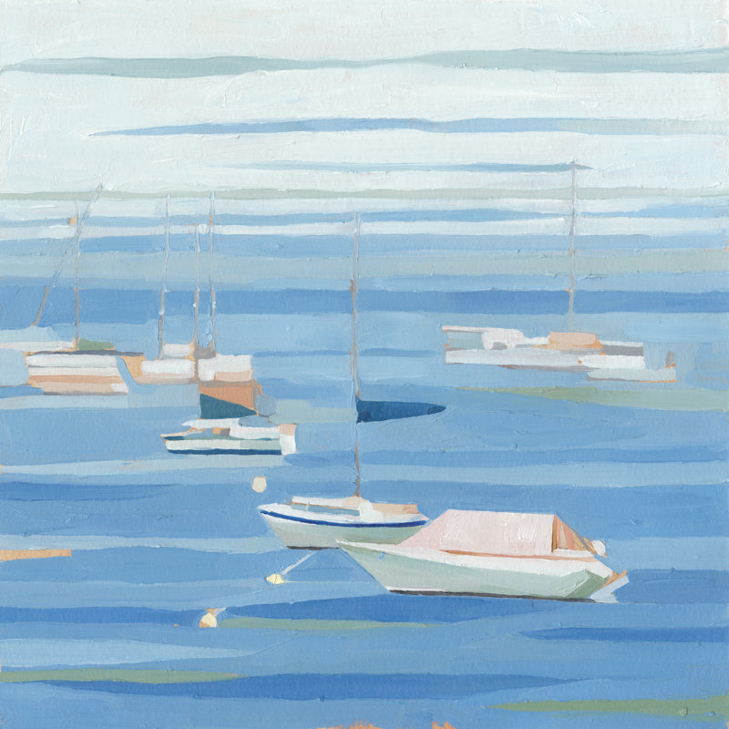 «Summer Regatta I», peinture sur toile tendue, H 12 po x l 12 po
