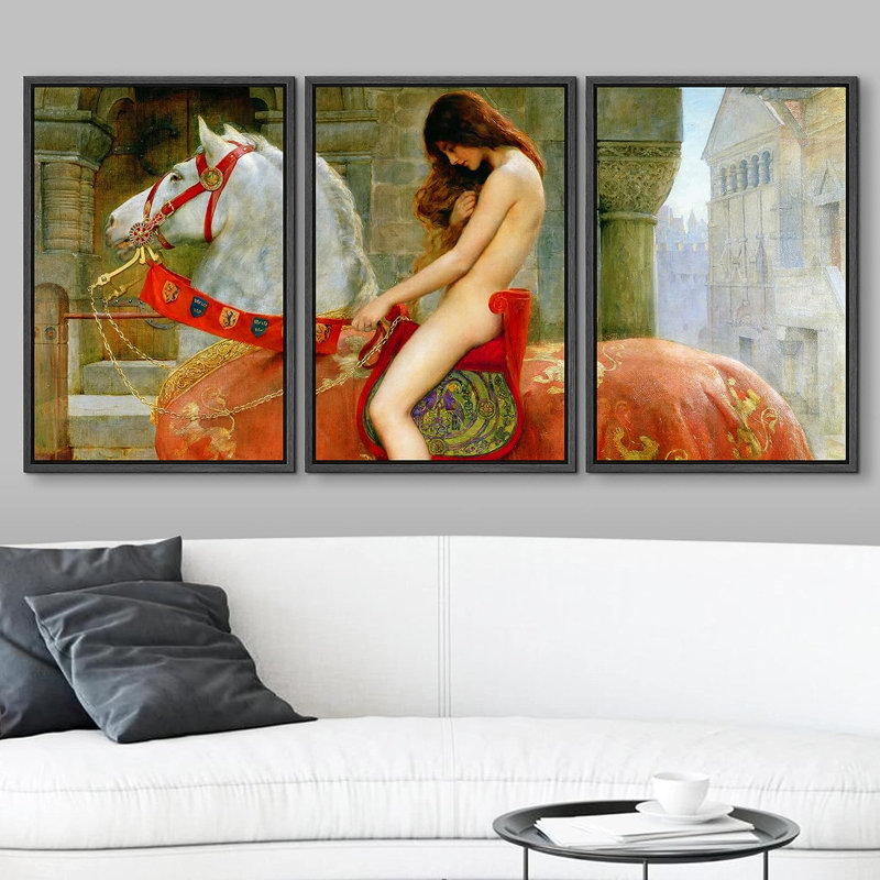 «Lady Godiva on Canvas» par John Collier, reproduction d'art rétro sur toile, H 36 po x l 24 po x P 1,5 po
