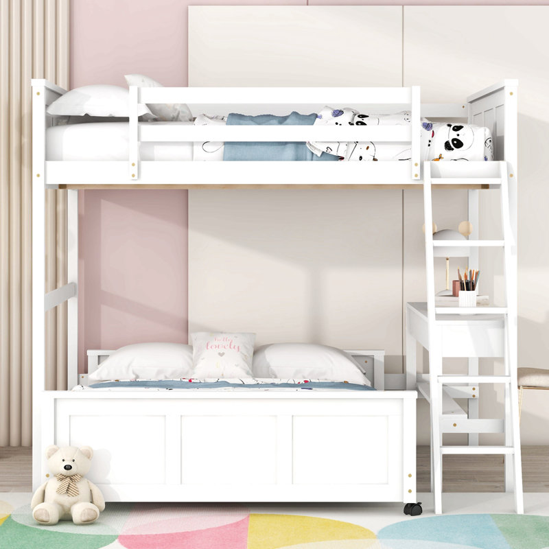 Bunk Bed With Desk, White