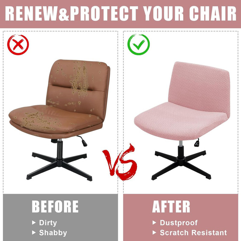 Housse pour fauteuil de bureau Livego, Polyester rose