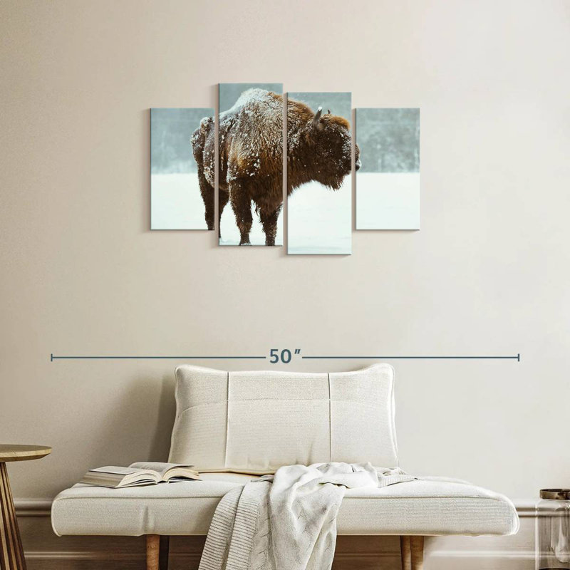 Brampt Snow Bison, 22" H x 36" W