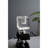 2.4X2.4X5.9" Black And Clear Two Tiered Square Candle Holder