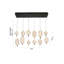 Lustre 12 lumières DEL noir satiné avec abat-jour PC-1446042384