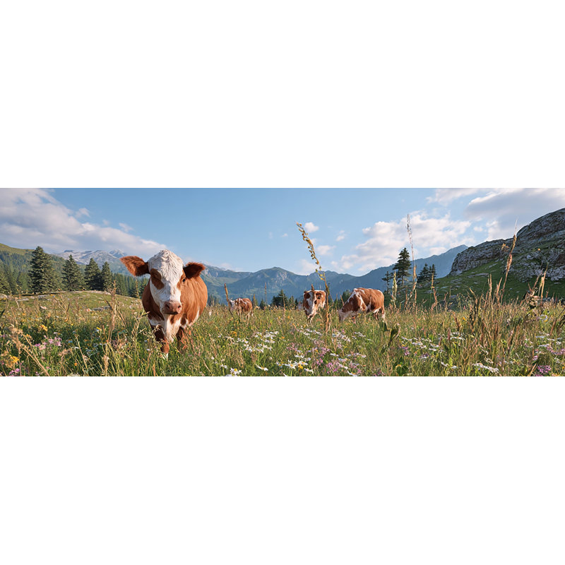 Art mural sur toile Alpine Meadow Companions, H 20 po x l 60 po