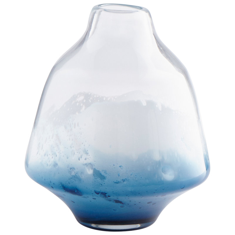 Water Dance Glass Table Vase, 10" H x 8.25" W x 8.25" D
