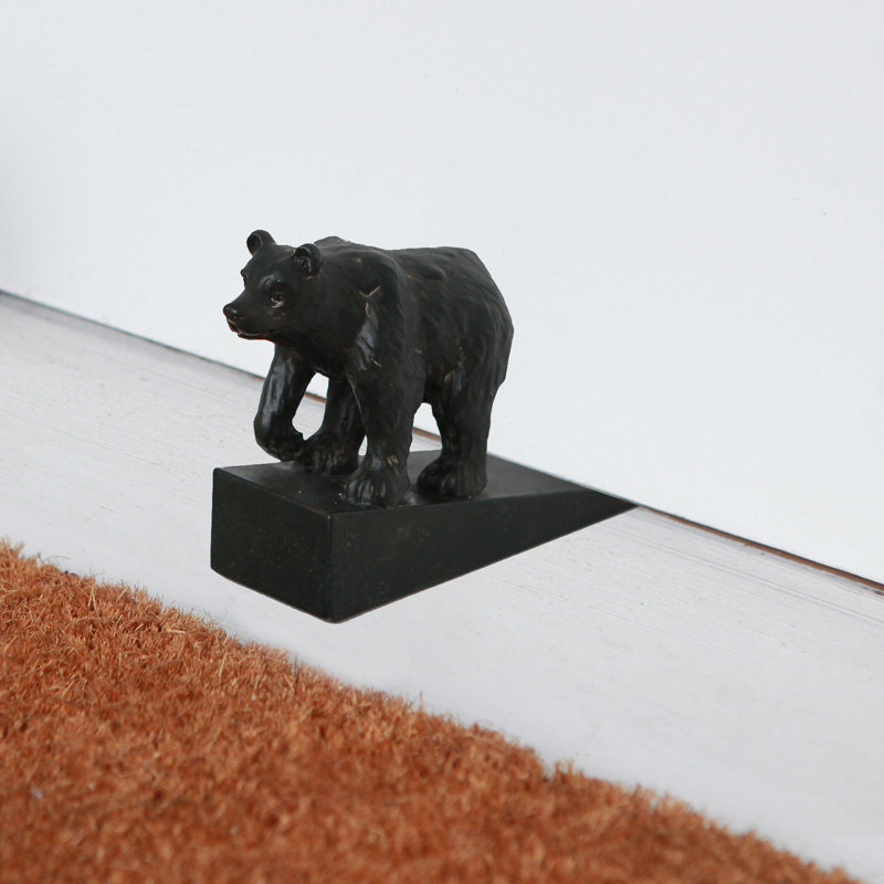 Rustic Grizzly Bear Wedge Floor Stop