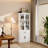 78.7"H Storage Cabinet With Glass Doors,1 Drawer And Cabinet