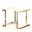 Table de bout contemporaine blanche avec tablette ouverte et base encadrée avec revêtement en laque ultrabrillante pour le salon