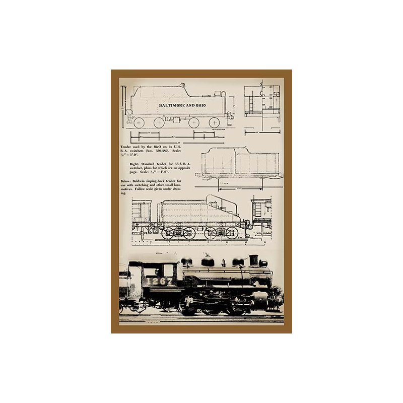 « train schématique », impression, L 28 po x H 42 po x P 1,5 po