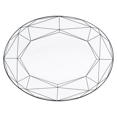 Prouna Gem Cut Onyx Bone China Platter