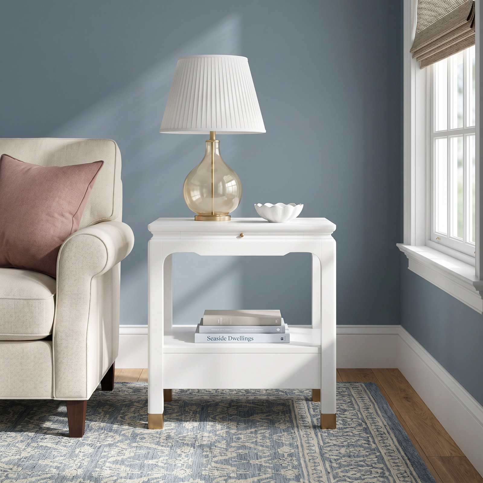 Eave Bedside Table, White