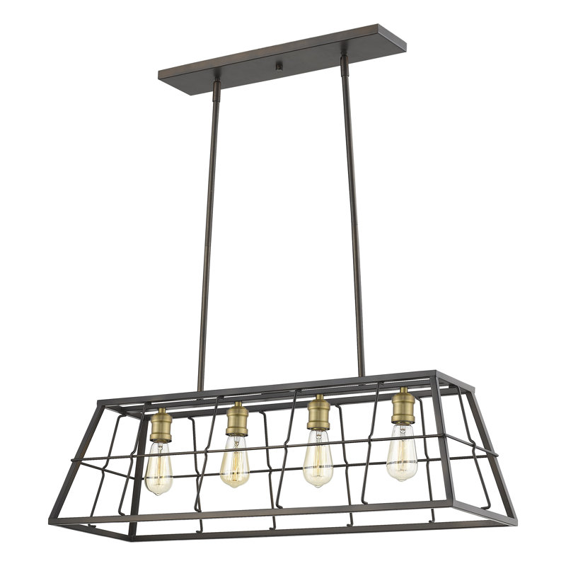 Colwart 4 - Light Geometric Chandelier, 10.25" H x 10.75" W 35.25" D