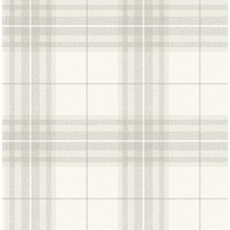 Papier peint à carreaux gris avec motif de cabine, Grey