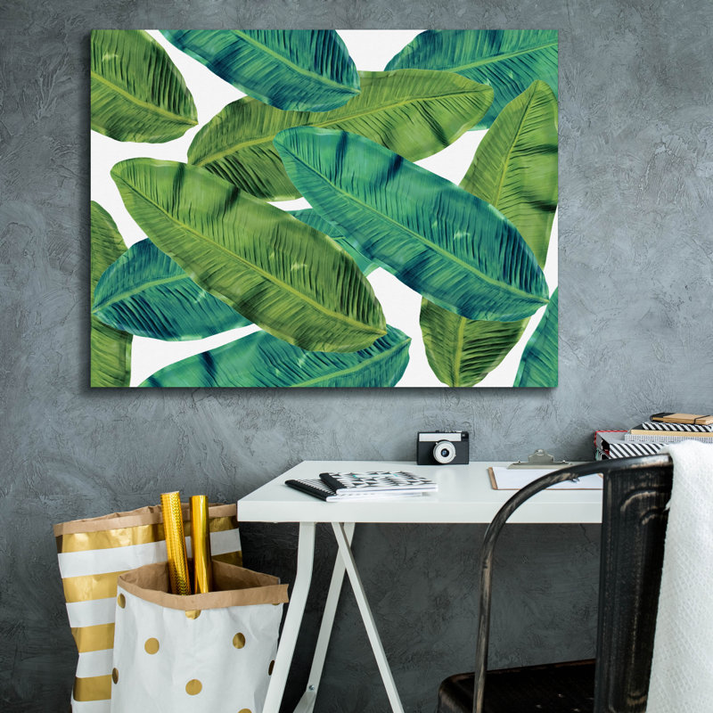 «Tropical Leaves 10» par Mark Ashkenazi, art mural sur toile, H 26 po x l 34 po x P 1,5 po