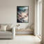 «Misty Canyon River Winding Through Layered Rock Cliff», art mural sur toile-133560020