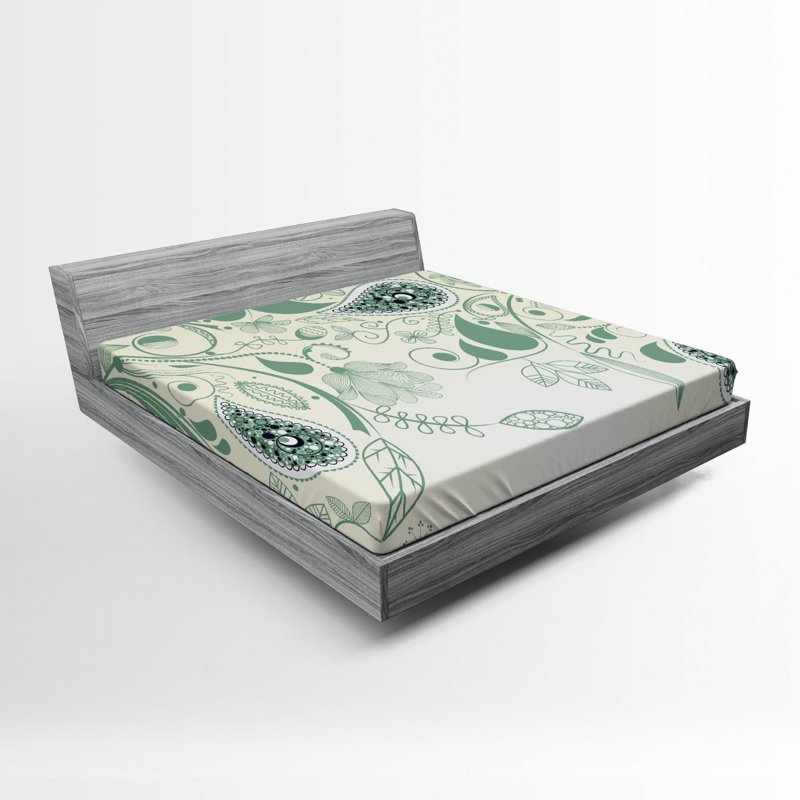 Microfiber Floral Fitted Sheet, Queen Fitted Sheet