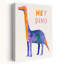Friendly Colorful Dino Abstract Colorful Modern Animal Wall Art Print 1 Piece Wrapped Canvas Wall Art-42888816