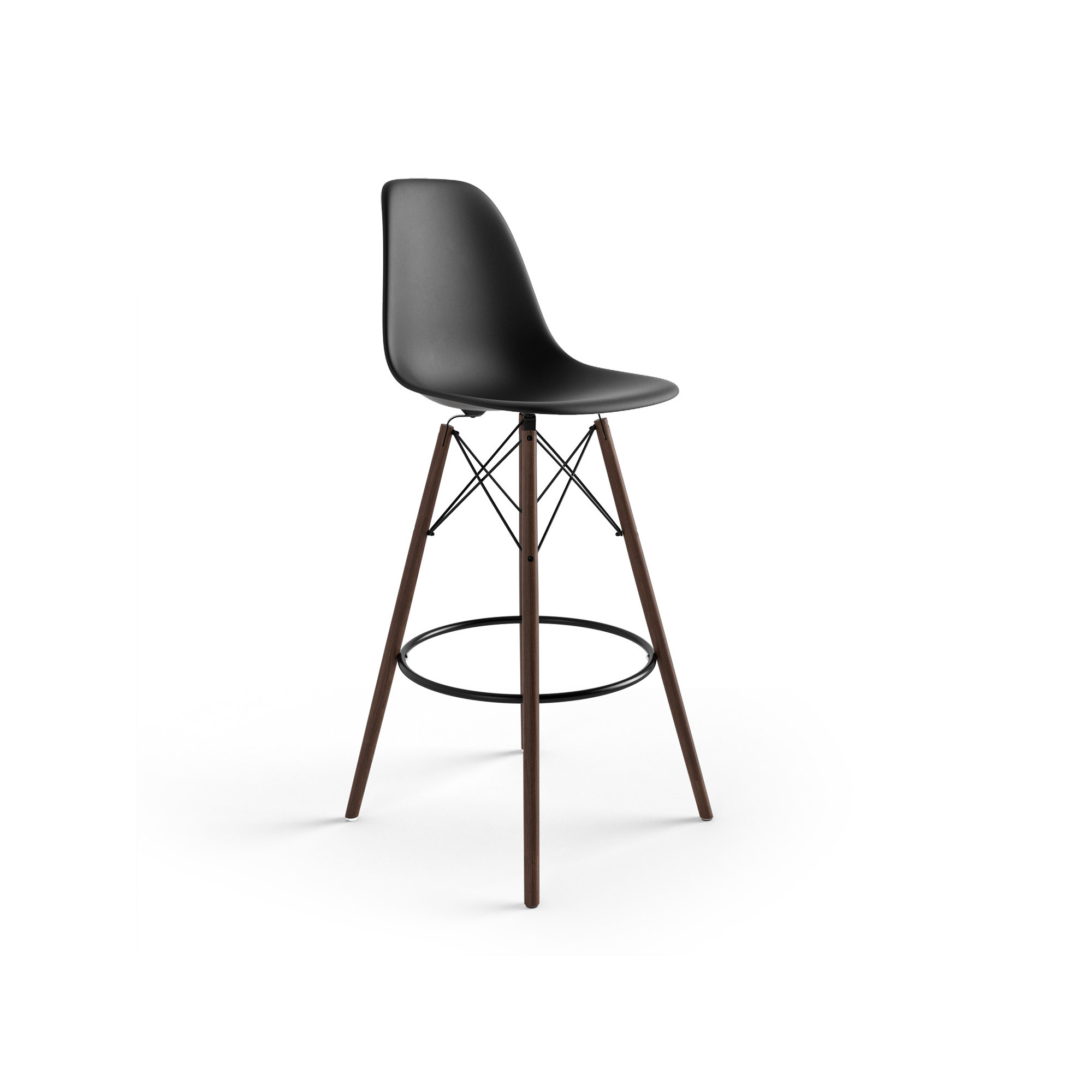 Jordan Bar & Counter Stool, Bar Stool (29.5" Seat Height), Black/Walnut