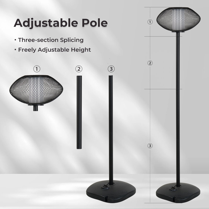 Lampe solaire d'extérieur rétro avec deux modes d'éclairage et une hauteur réglable