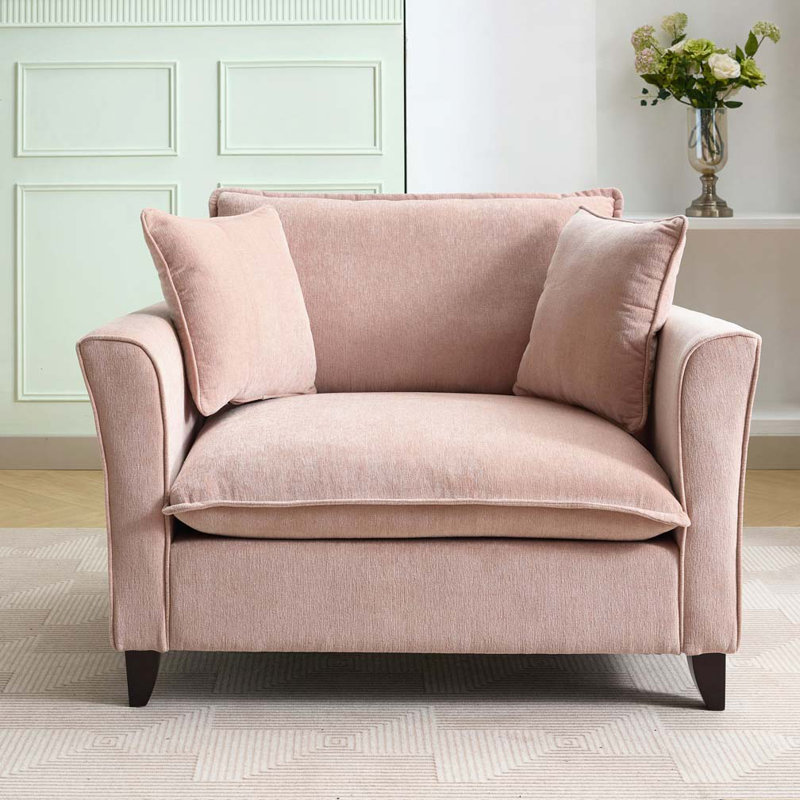 Fauteuil surdimensionné en chenille 46,9 po, Rose