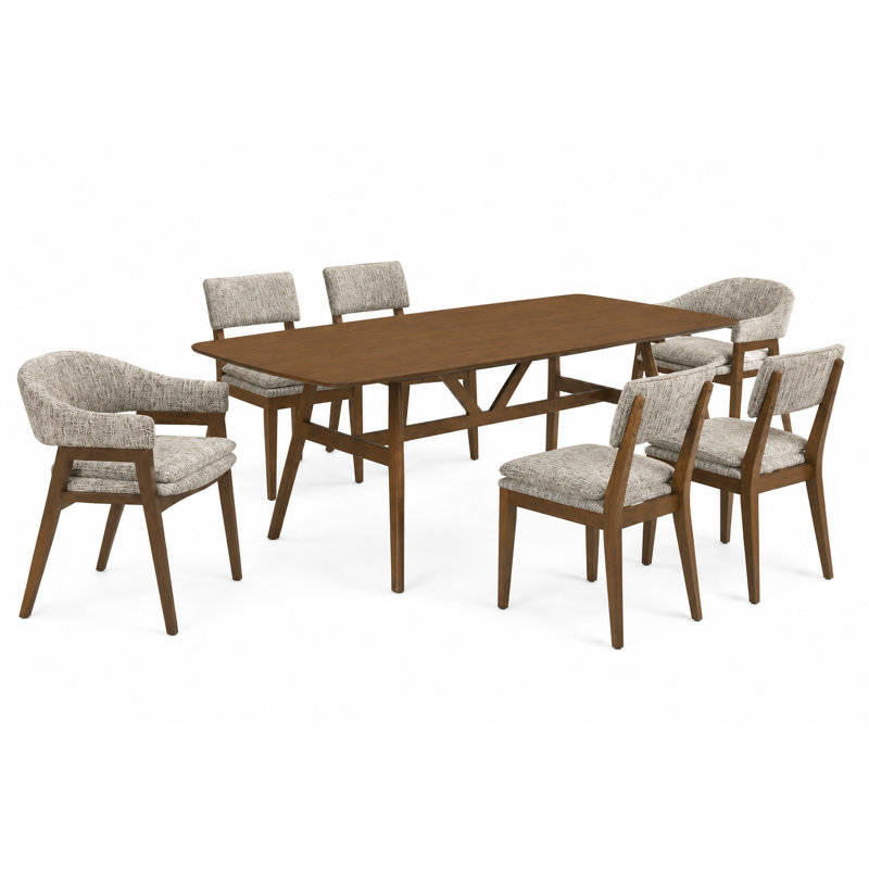 Table de salle à manger rectangulaire en bois 7 pièces Collinsworth