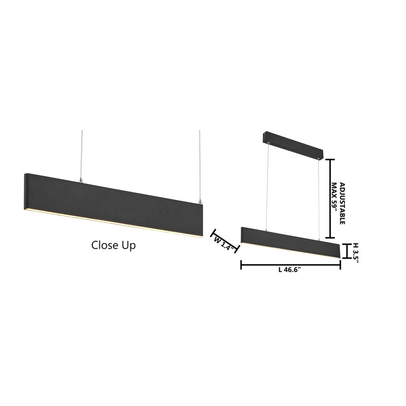 Priston Modern Black LED Linear Pendant