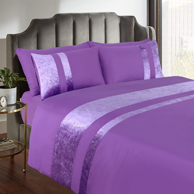 Aptos Duvet Cover Set with Pillowcases Included, Single Duvet Cover + 1 Standard Pillowcase, Purple