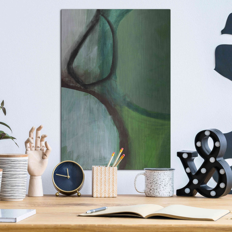 «Green Abstract» par Linda Woods, H 16 po x l 12 po