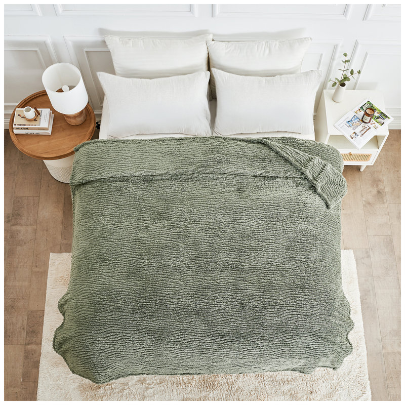 Ardith Standard Throw Blanket, Charcoal, 200cm W x 240cm L