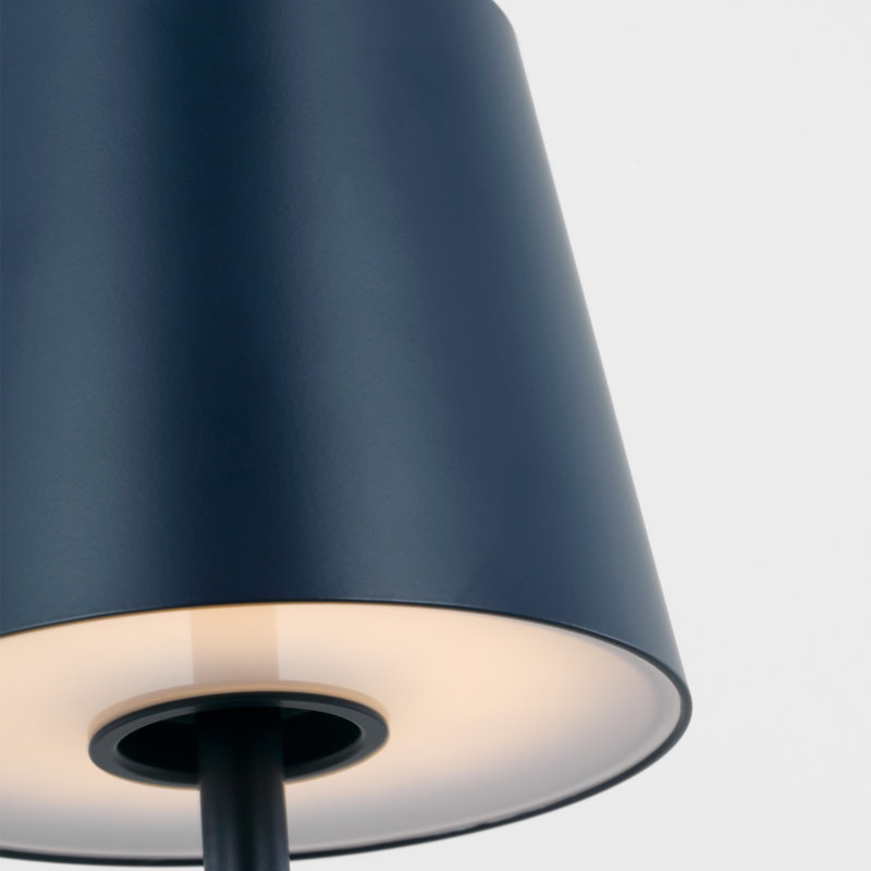 Rukija 1-Light Modern Rechargeable Table Lamp with Shade, Blue