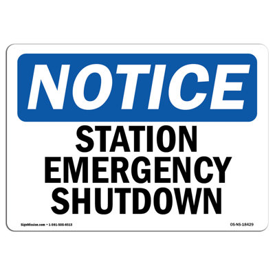 Osha Notice - Station Emergency Shutdown Sign