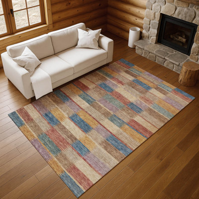 Premium Machine Washable Brennon AMF1628 Stripes Rug