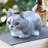 Lark Manor™ Handmade Grey Kitty Wood Figurine