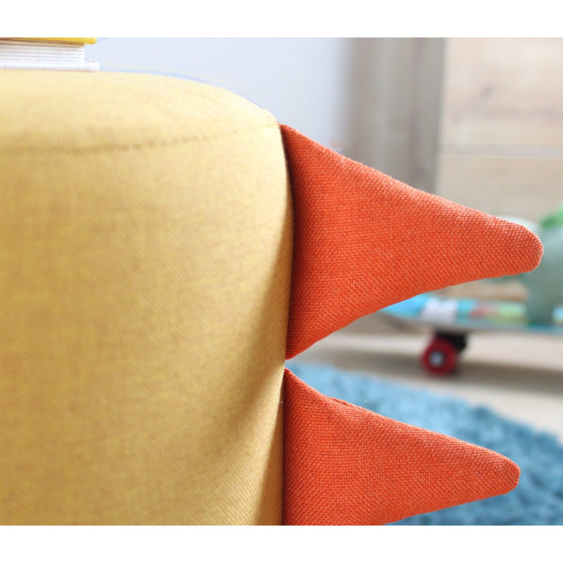 Pouf moderne pour enfants et divertissement, velours jaune et coton, 14,6 po de diamètre x 15,0 po de hauteur | Pieds cachés recouverts de PVC, éponge orthopédique 35 po, siège doux et élégant pour les salles de jeux et les espaces de vie