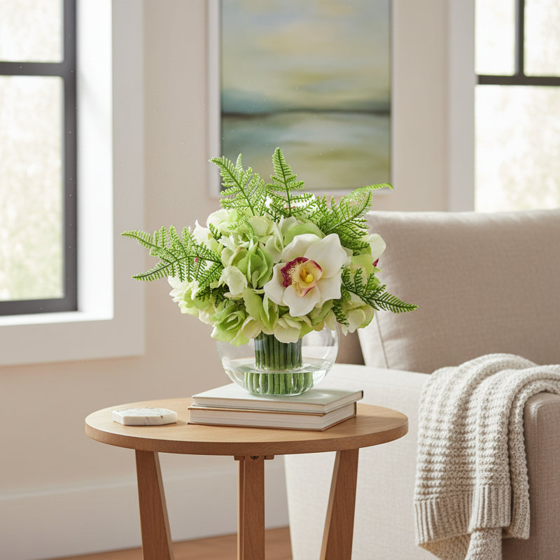 Hydrangea and Orchid Arrangement