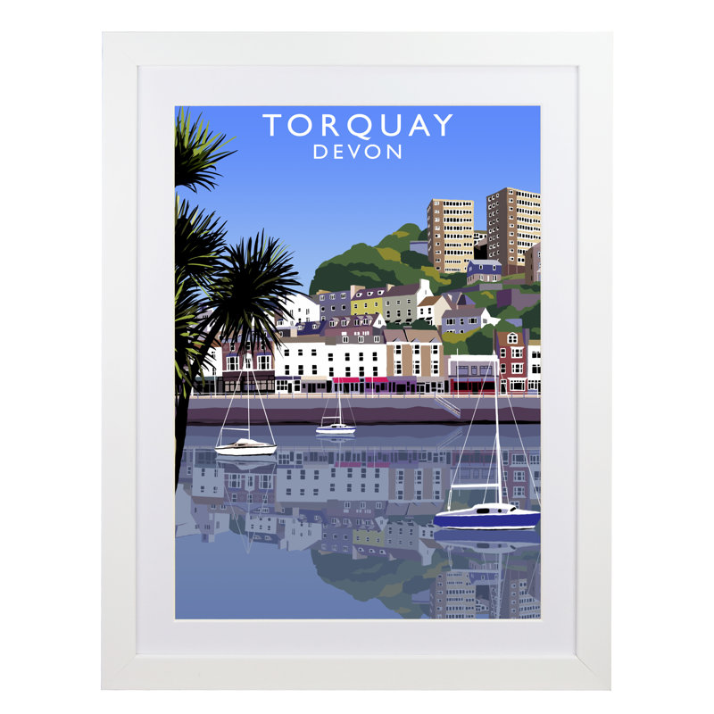 'Torquay 2' by Richard O'Neil - Print, 43.5 cm H x 33.5 cm W x 2.2 cm D, White Wood Frame
