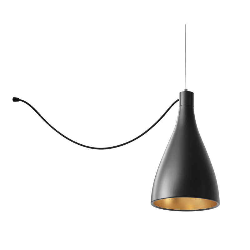 Swell String Single Pendant, Black