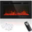 Severine Belfry Heating Black Electric Fireplace with 2000 BTU-1748445517