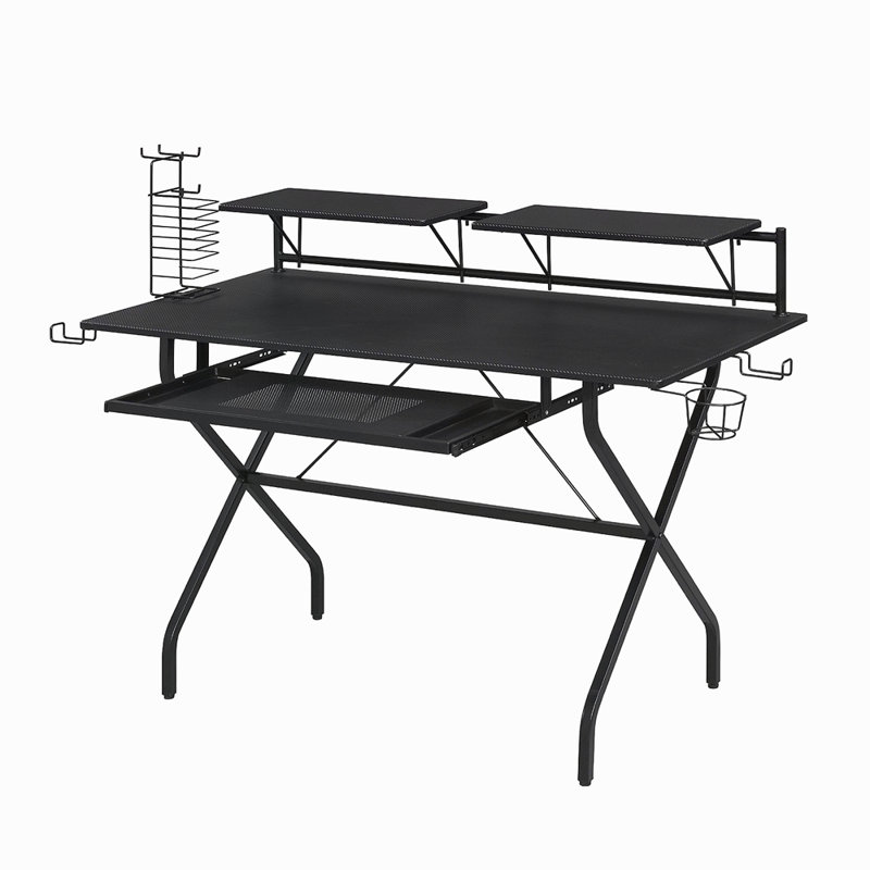 Rectangular Computer Desk With Keyboard Tray