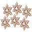 Ornements en forme de flocon de neige - ensemble de 12 - brun / blanc