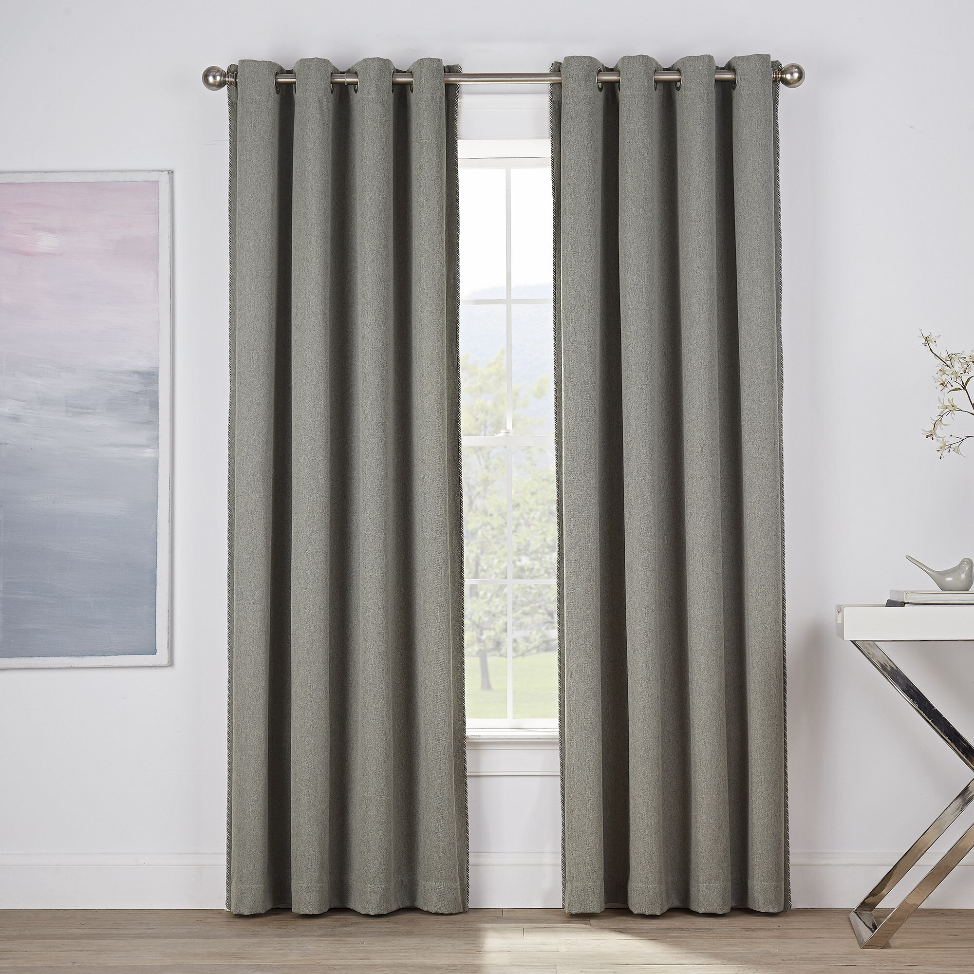 Latitude Run® Solid Room Darkening Grommet Single Curtain Panel Wayfair 6956