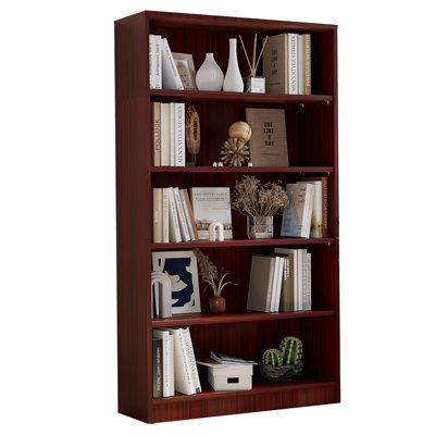 Bookshelf for Bedroom 5 Shelf Office Bookcase 60 Inches Tall Modern Wood Bookshelf for Living Room 5 Tier Wide Manga Bookshelves Library Bookcase