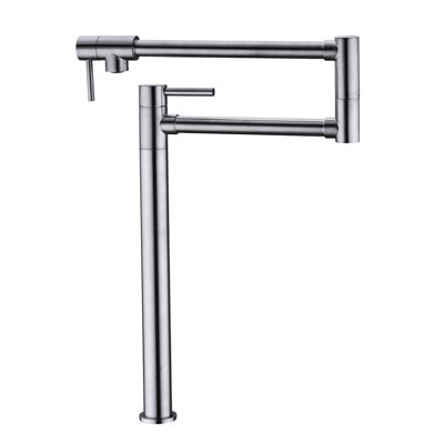 Robinet remplisseur de pot avec extension - Nickel brossé, bras pour le remplissage de l'utilisateur, poignées doubles pour réguler efficacement le débit d'eau, surface de corrosion, éclaboussures silencieuses - Aérateur