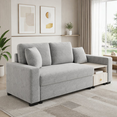 Modular Sofa Upholstered Sofa Couch with Storage Armrest and Center Console