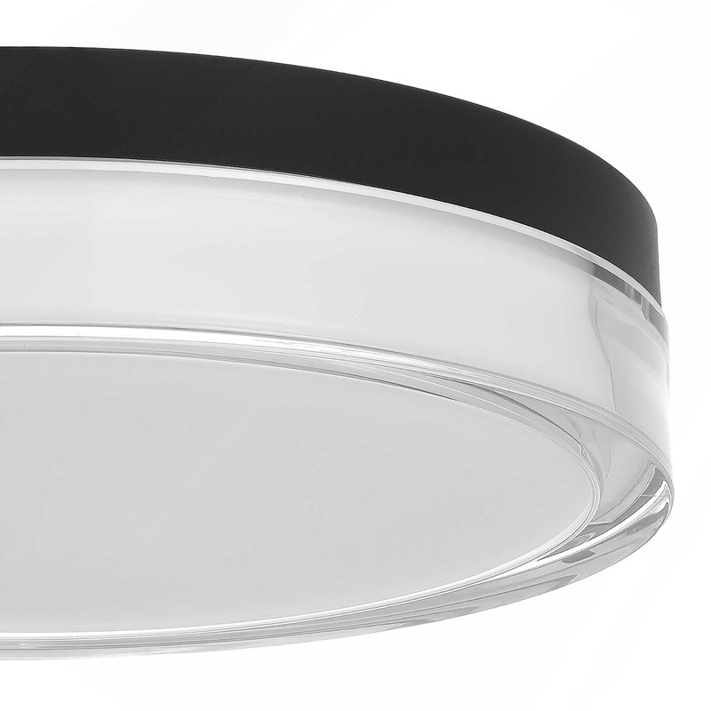 Plafonnier encastré 12 po à DEL noir intégré, Noir, H 2,5 po x l 12 po x P 12 po