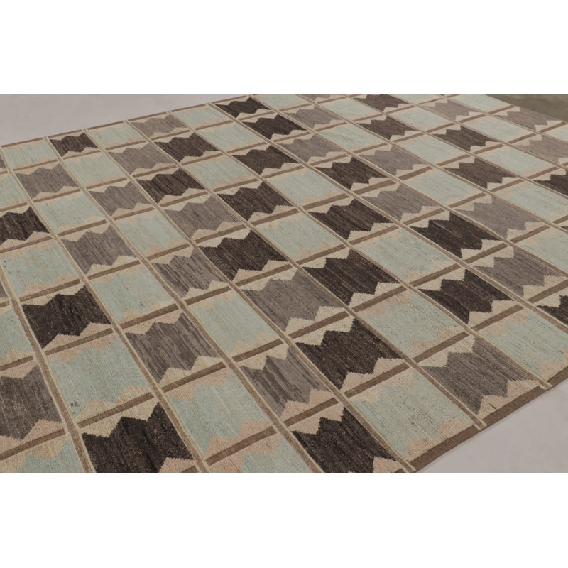Scandinavian Wool Geometric Area Rug, Rectangle 12' x 15'
